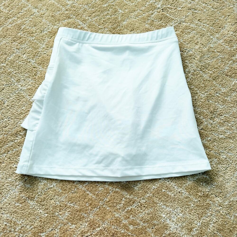 Little Miss Tennis Girl’s White Spandex Blend Tennis Skort - Medium